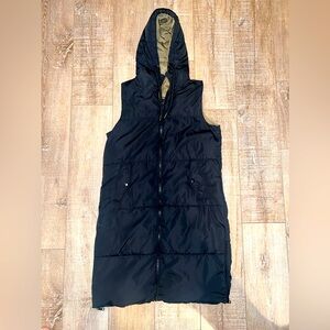 Zara Long Reversible Puff Vest — Like New